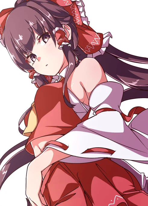霊夢さんを見上げる #東方Project  #博麗霊夢 
