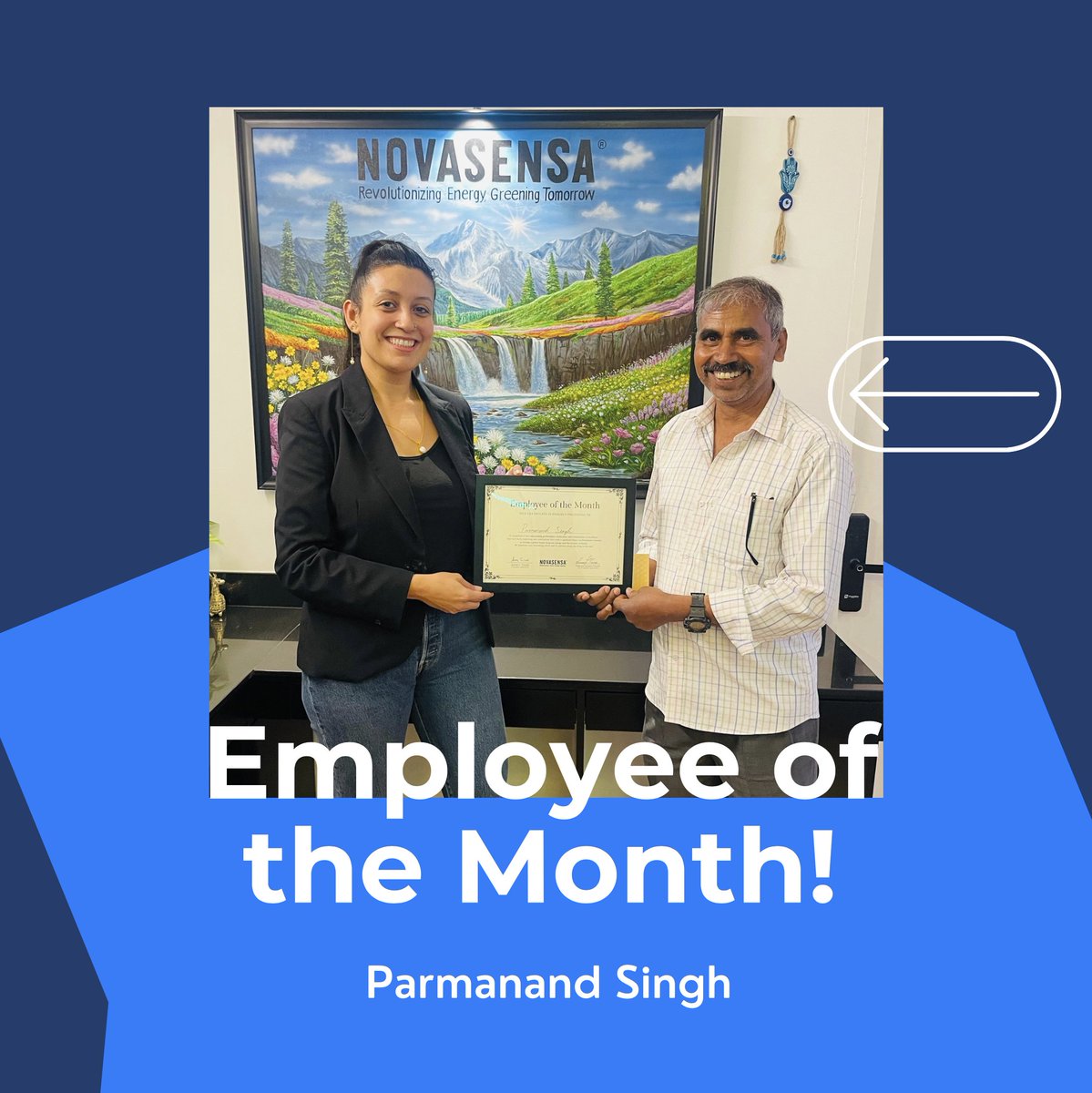 Big shoutout to Parmanand Singh, our first-ever Employee of the Month at #Novasensa!

He’s gone above &amp; beyond — with tireless work ethic, sharp attention to detail &amp; real impact on our mission to make mining green. 

#GreenHeroes #SmartRecycling #TeamNovasensa