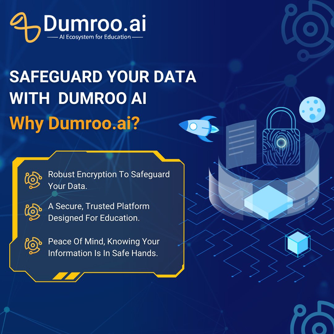 Damroo_AI's tweet image. 🔒 Learning with confidence starts here!
With Dumroo.ai, your educational journey is protected by cutting-edge encryption and a platform built with security at its core.
#DumrooAI #EdTechSecurity #DataPrivacy #AIForEducation #SecureLearning #StudentSafety
