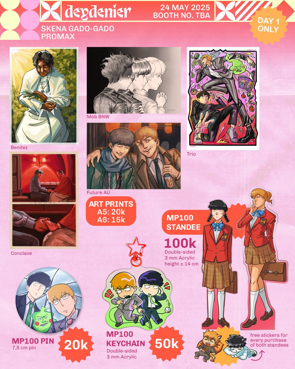 deydenier's tweet image. (2/3) #CFXX Catalog: Conclave, MP100

(art print, poca, sticker, bookmark, pin, keychain, standee)