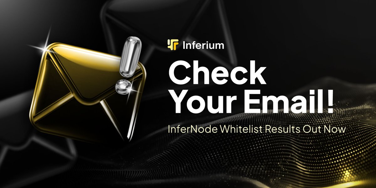 🚨InferNode Whitelist Results are In.

We’ve sent out confirmation emails to selected participants for the InferNode Whitelist Sale.

If you applied, check your email (including Promotions, Spam, or any other sneaky folders) to see if you’re in.

The sale begins April 14 at 11AM