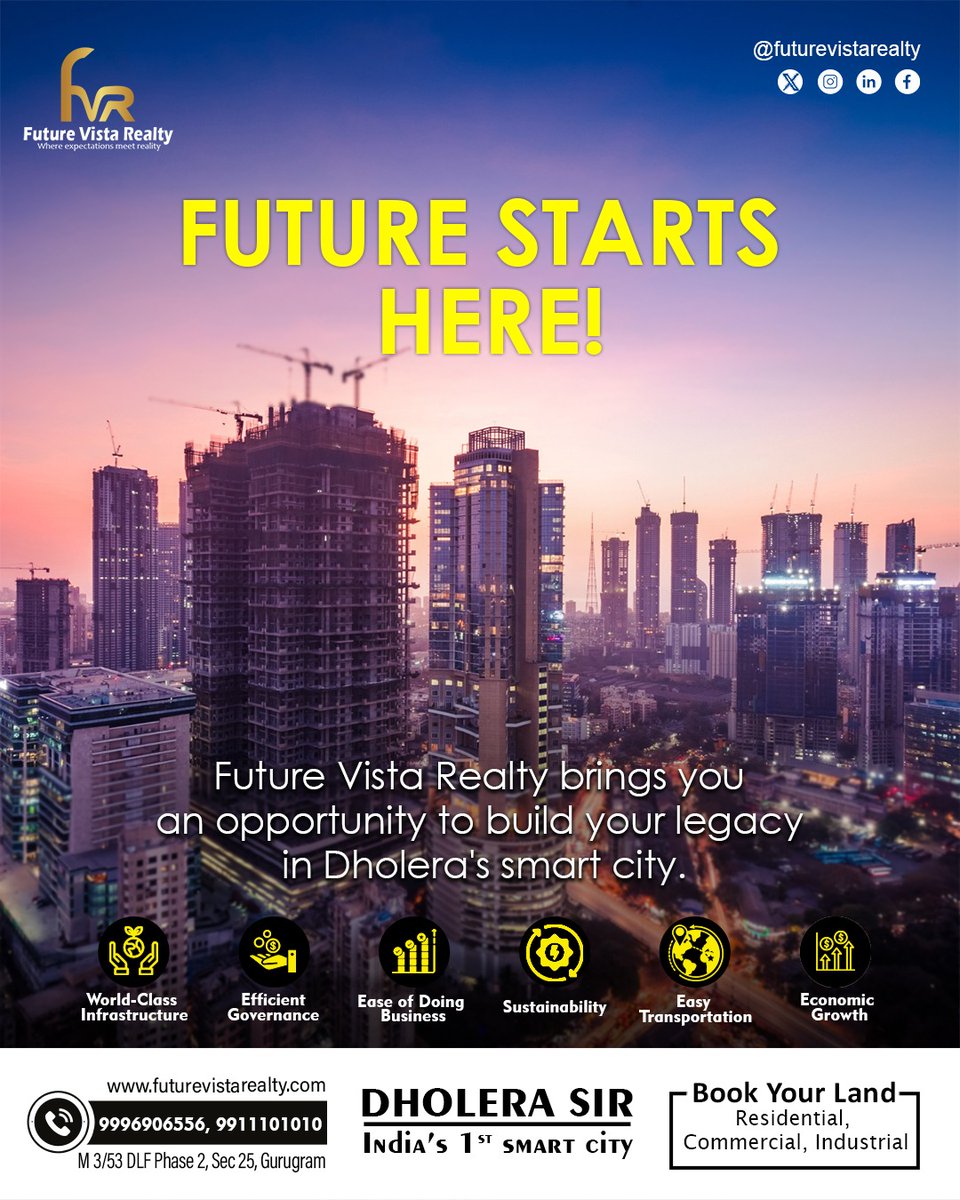 FutureVistaReal's tweet photo. 🚀 Dholera is Rising—Are You Ready?

Claim your space in India’s next big growth hub.

📍 Smart investment. Premium location. Future returns. Only with FutureVistaRealty!

#InvestInDholera #SmartCityIndia #RealEstateGoals https://t.co/7nE29fDmkO