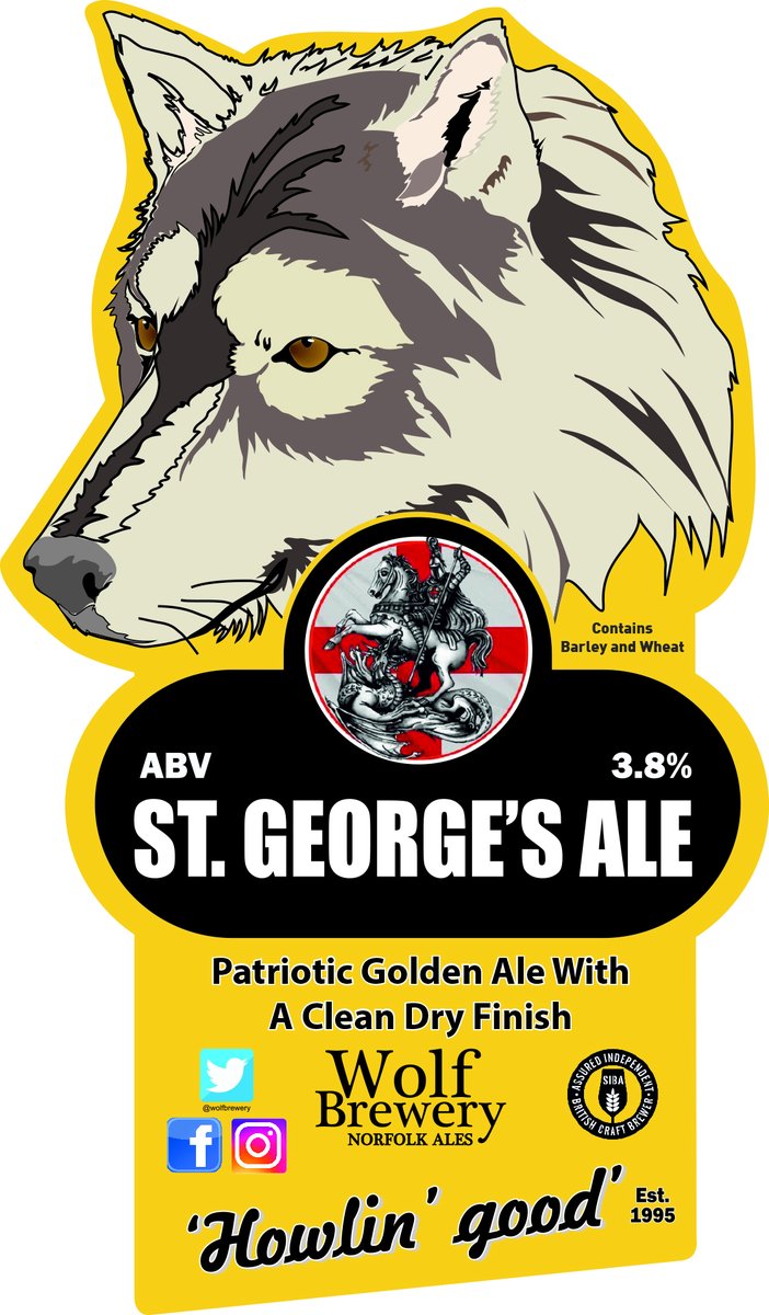 WolfBrewery's tweet photo. St Georges Day 23rd April https://t.co/2VqZ5ytXLk