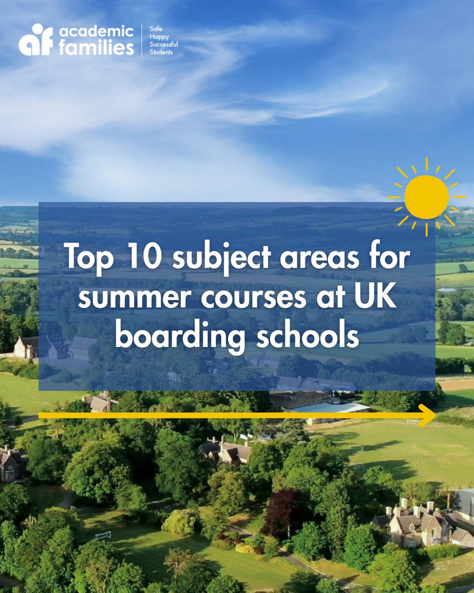 AcFamsUK's tweet photo. Spaces are filling up for our summer short courses ☀

If you’d like to find out more please email Catriona at shortcourses@academicfamilies.com

#UKSummerCourses #SummerAbroad #SummerSchool #ILoveBoarding #BoardingSchoolShortCourse https://t.co/iEJSRXhLWG