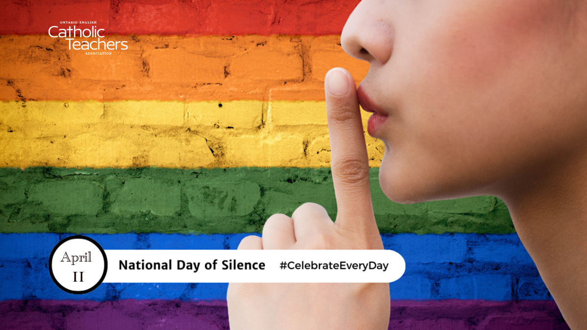 The #DayOfSilence is a day to protest the hate &amp; discrimination that stifles &amp; silences 2SLGTBQIA+ communities.

Every day, #CatholicTeachers work to foster safe spaces across #OntEd classrooms, ensuring students feel heard &amp; championing a brighter, more inclusive future!🌈
