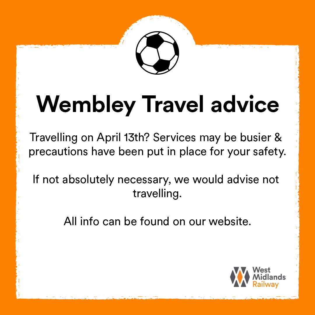 WestMidRailway's tweet photo. ⚽ BCFC are off to Wembley, and our sister company LNR &amp; ourselves are prepped.

🤝 Working alongside @avantiwestcoast &amp; @chilternrailway, we have extra services &amp; precautions in place to ensure safe arrival to Wembley for the big day.

🔗All info: https://t.co/NEgq7l73PJ https://t.co/hlmg0wfOSF