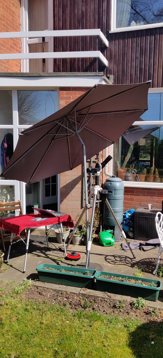 So today I'm trying some #solarphotography with my #daystar  #solarscout. I really need a better shade for the laptop #astronomy #solar #sun  #astrophotography