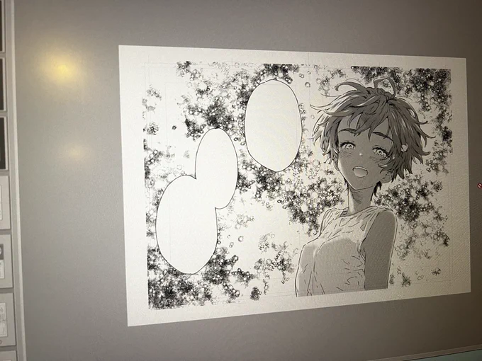 まあ描いてりゃそのうち終わるべ、と背景の夜空手書きのタッチでちまちま作業してたけど時間ない時にやるもんじゃないなと後悔してる👾まだかかるので今日更新されてる分の宣伝用の画像今からつくります😇 