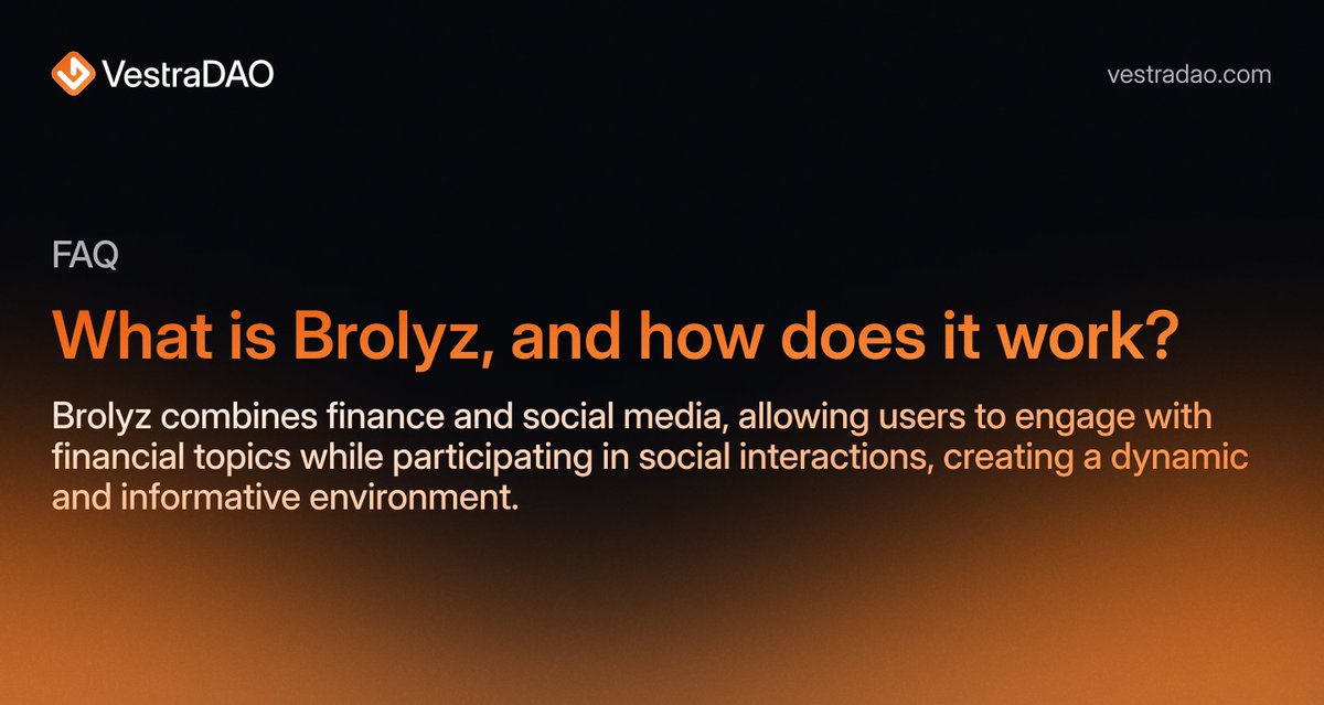 vestra_dao's tweet photo. Brolyz merges finance and social media, allowing users to explore financial topics while building social connections.

Vestra's flagship product, @BrolyzFi, transforms the way social interaction and knowledge sharing unfold in the finance world.

👉 https://t.co/87vhtcuDu8 https://t.co/v4n2b1Suk7