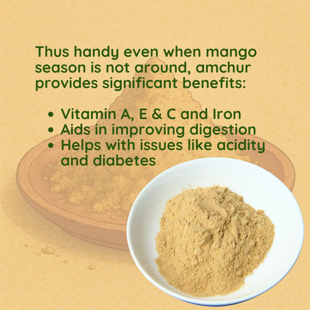 _IndianCulture's tweet photo. Amchur, a tangy spice made from sun-dried green mango, offers many health benefits!
Discover more about the Herbs & Spices of India on https://t.co/gSQIs2LXIU
#amchur #mangopowder #amchurbenefits #digestion #naturalvitaminsources #spicesofindia #herbsandspices #foodandculture https://t.co/hpsTDpU5lJ