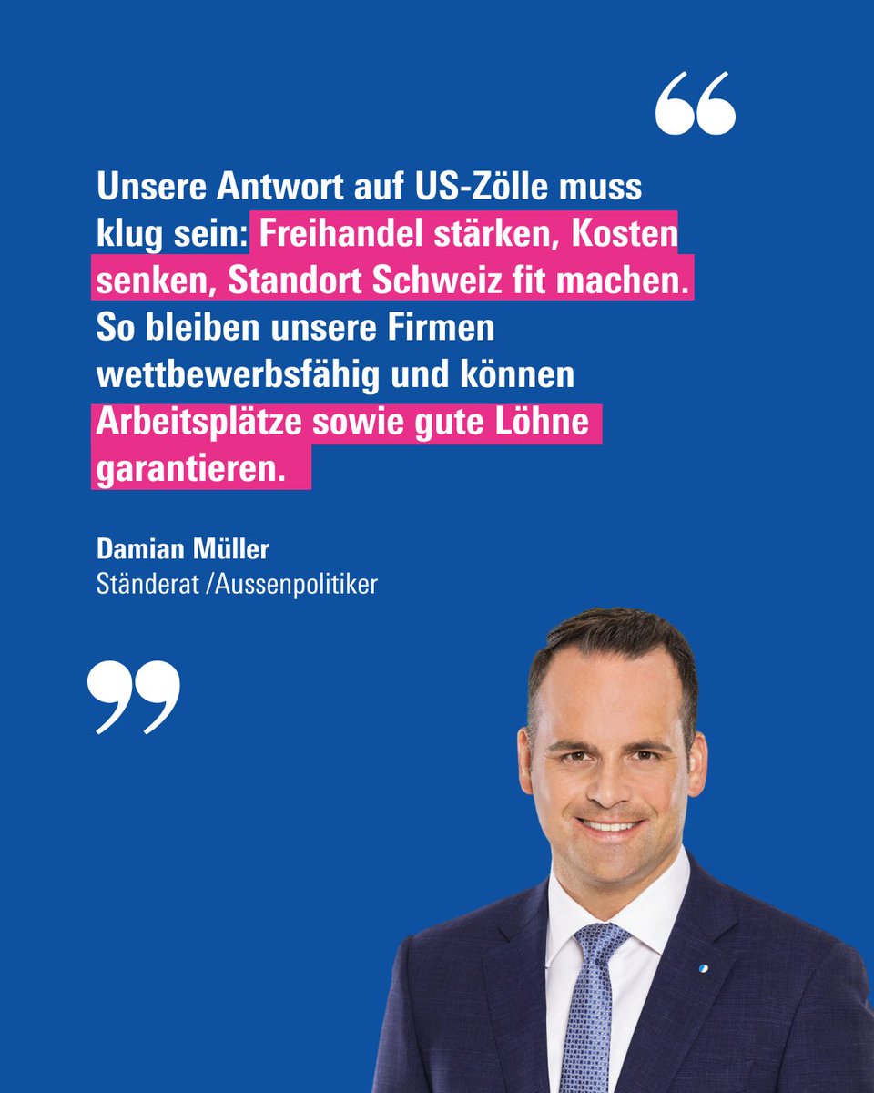 FDP_Liberalen's tweet photo. Kraftausdrücke links, Ratlosigkeit in der
@Mitte_Centre (Tagesanzeiger, 11.04.2025). Die FDP weiss, was zu tun ist: 1⃣Anstehende Investitionen der CH-Wirtschaft in den USA aufzeigen, um Zölle abzuwenden.
2⃣Innenpolitische Hausaufgaben erledigen, um wettbewerbsfähig zu bleiben. https://t.co/bQACjjwJOd