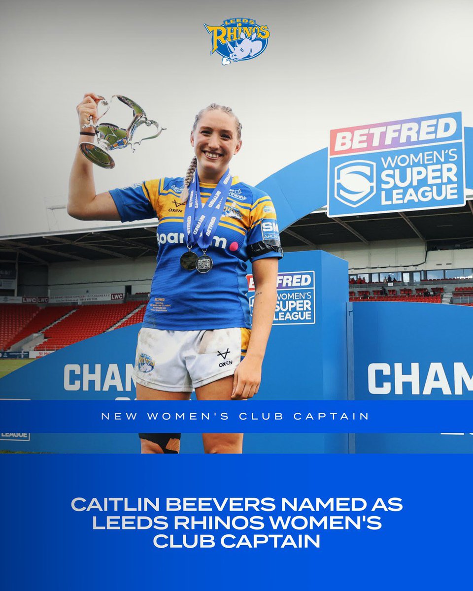 Congratulations to @caitb.1 on being named Leeds Rhinos Women’s club captain 💙💛

👉 therhinos.co.uk/article/21588/…