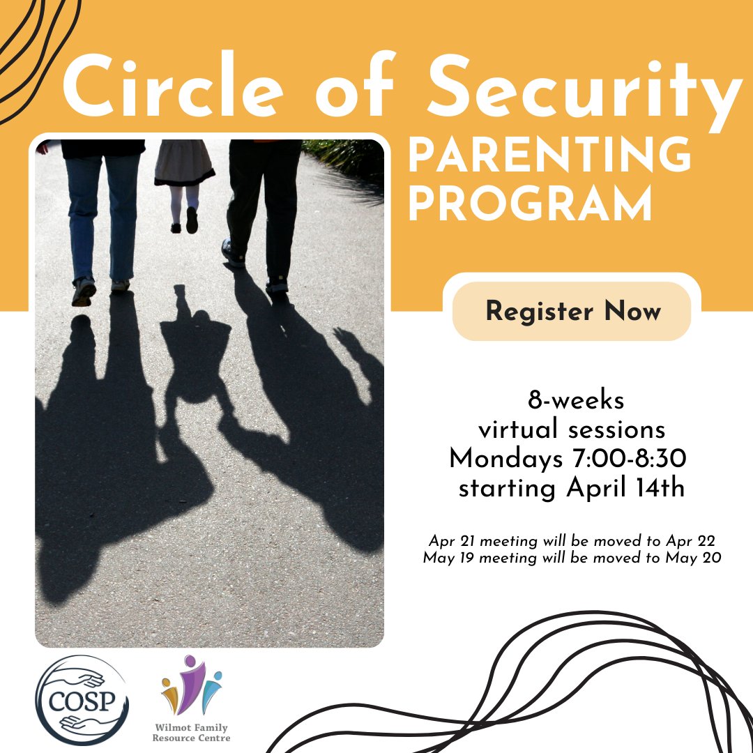 OfficialWWRC's tweet photo. 🌟NEW START DATE: April 14, 2025! Register today for the 8-week virtual Circle of Security Parenting Program. Learn info &amp; strategies that will be useful for a lifetime. Valuable for all parents. ☎️Call 519-662-2731 to register. #WFRC #CircleOfSecurity #ParentingProgram #COSP https://t.co/qzCBrr0qzo