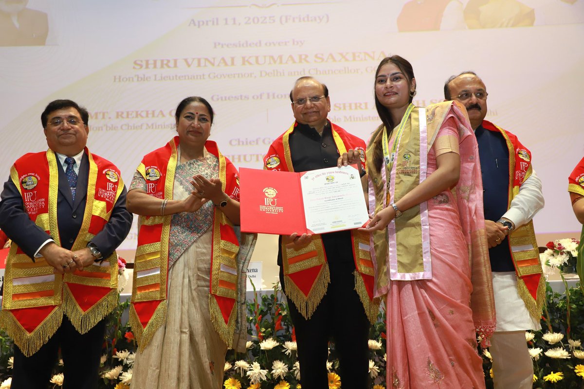 LG Delhi (@ltgovdelhi) on Twitter photo It was a privilege to give away degrees to graduating UG, PG, M.Phil & Ph.D students at the 17th Convocation of Guru Gobind Singh Indraprastha University, in the presence of Hon’ble CM Smt <a href="/gupta_rekha/">Rekha Gupta</a> , Hon’ble Minister of Higher Education <a href="/ashishsood_bjp/">Ashish Sood</a> and renowned scientist It was a privilege to give away degrees to graduating UG, PG, M.Phil & Ph.D students at the 17th Convocation of Guru Gobind Singh Indraprastha University, in the presence of Hon’ble CM Smt <a href="/gupta_rekha/">Rekha Gupta</a> , Hon’ble Minister of Higher Education <a href="/ashishsood_bjp/">Ashish Sood</a> and renowned scientist