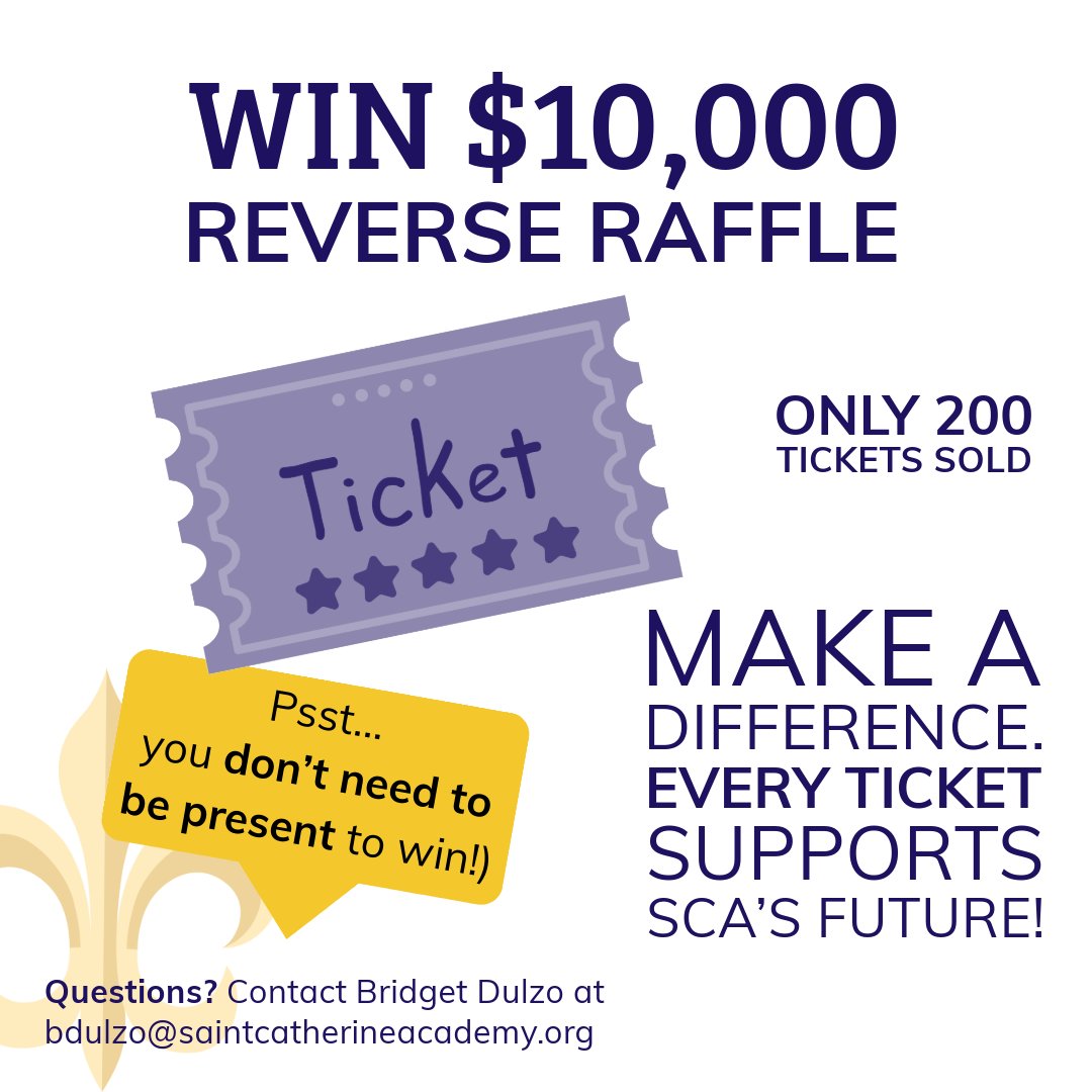 SCAwixom's tweet photo. 💜 Win $10,000 while supporting SCA!
Only 200 tickets sold. Last one drawn = BIG winner!
🎟️ $200 per ticket
💡 Need not attend May 3 event to win!
Grab yours now: https://t.co/COajKiCeDA
#LivePurpleGiveGold #SCA15 https://t.co/gaQrvHi2vn