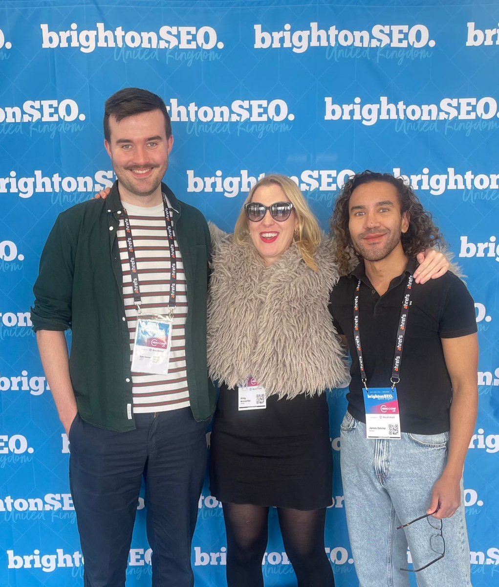 the7stars's tweet photo. James Devine, Ryan Easman and Vicky Anscombe represented the7stars at #BrightonSEO this week, discussing  and learning about all things search, content and marketing 💡 https://t.co/LR0c5czBKb