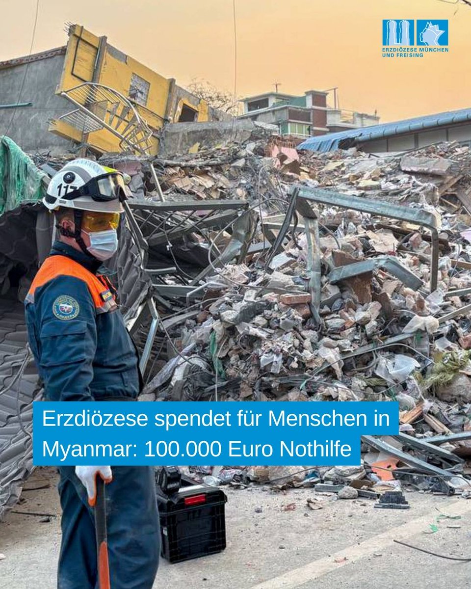 🤝Die Erzdiözese München und Freising unterstützt mit 100.000 Euro die Nothilfe von Caritas International für die vom verheerenden Erdbeben betroffenen Menschen in Myanmar. Mehr zur Spende hier: kurzlinks.de/0gal
#Myanmar #Menschlichkeit #Kirche #Solidarität
(Foto: Imago)