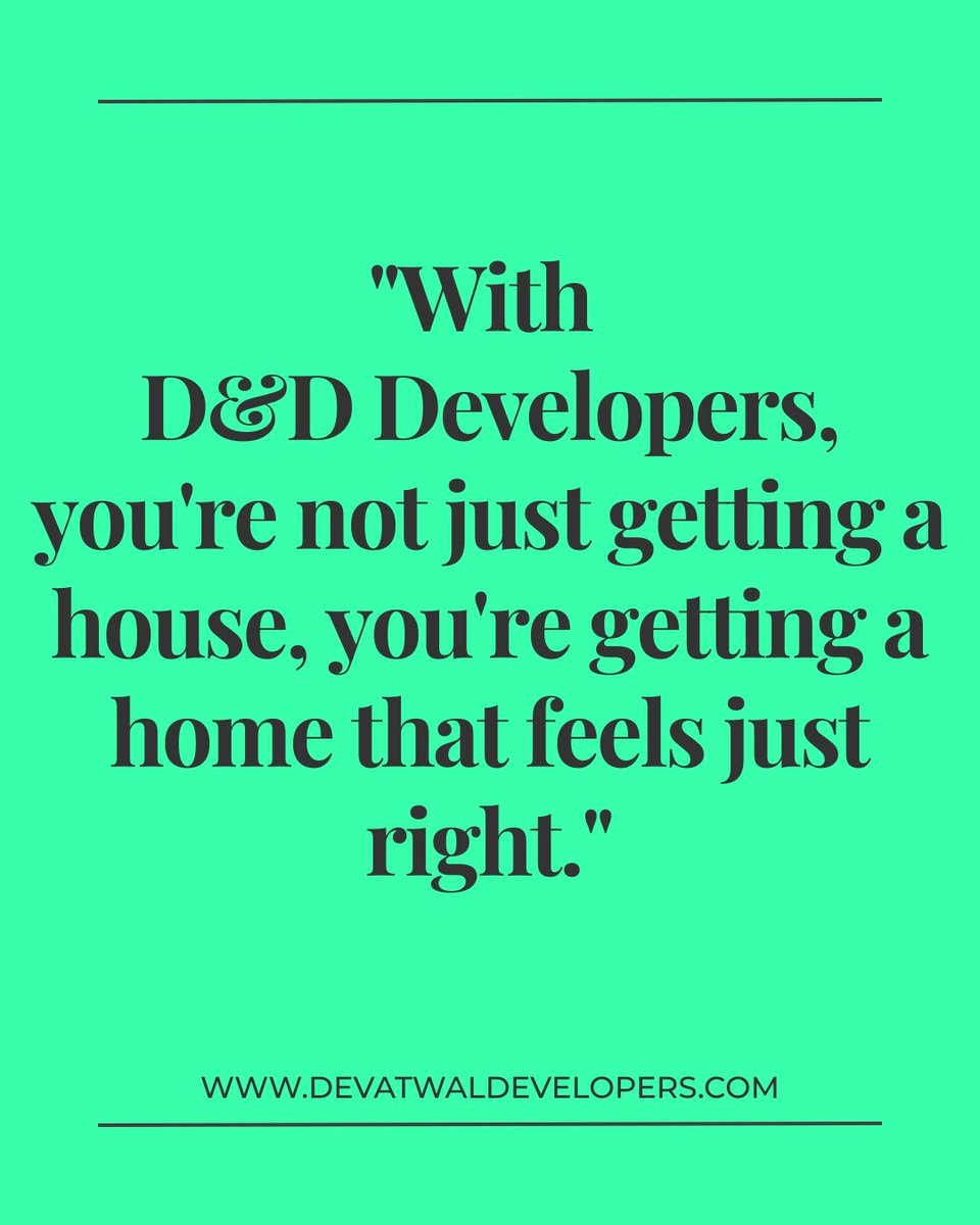dd_developers01's tweet photo. A house is made of bricks,
A home is made of moments.
With D&D Developers, you get both - quality and comfort.
#devatwaldevelopers #RealEstate #home https://t.co/KEMA8KylL6