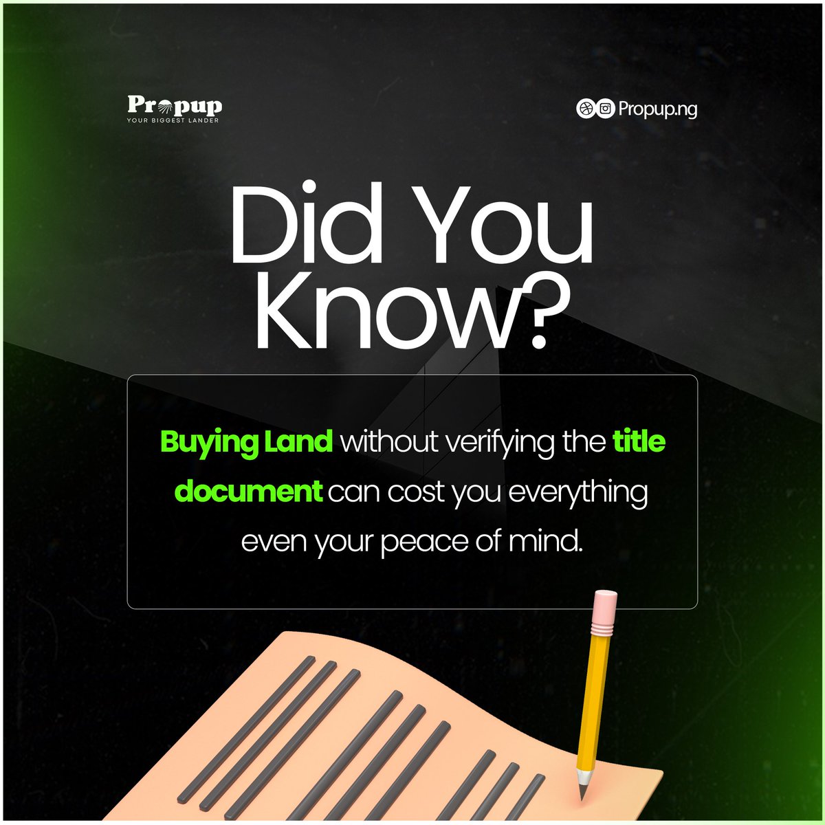 Propupng's tweet photo. Land is good, but peace of mind is better.
Always verify the title document before you pay a dime!
#RealEstateTips #LandWahala #Propupng #Ibadanproperty https://t.co/JRidZWXcrg