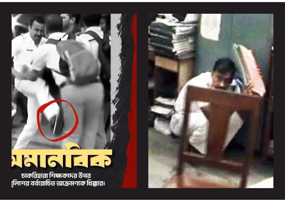 AmitDas129369's tweet photo. মুখ্যমন্ত্রীর অনুপ্রাণিত বীর-পুঙ্গবের দল!!

যোগ্য শিক্ষকদের চোখ রাঙায়,
লাথি মারে।।
অথচ লুটেরা-চোর তৃনমূলের ভয়ে,
টেবিলের তলায় ঢোকে।।
 
রাজ্যের কলঙ্ক এরা, মানুষের শত্রু।। https://t.co/U0rVjniUKM
