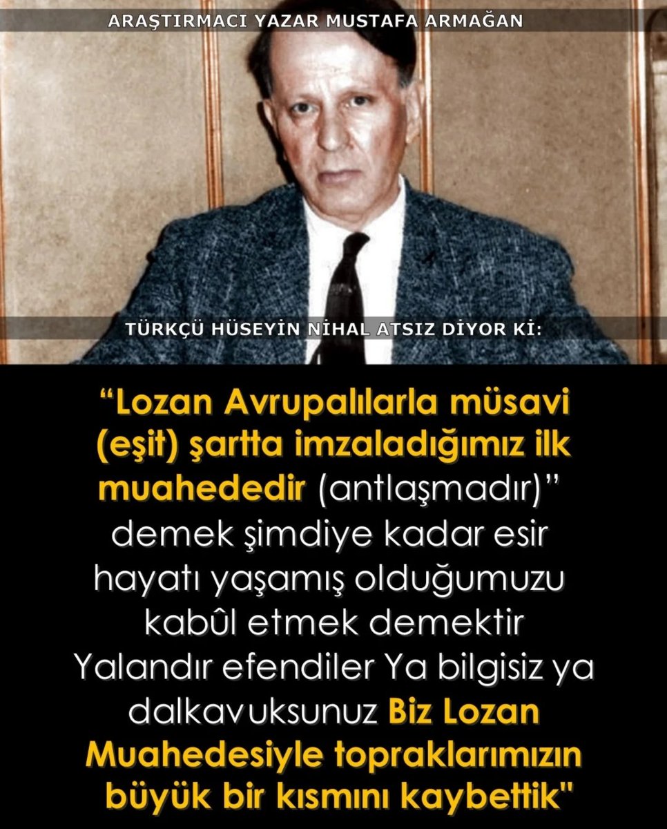 mustafarmagan's tweet photo. İbretlik. 
Türkçü Nihal Atsız
Lozan Barış Antlaşmasını böyle degerlendirmişti. https://t.co/4kI2u07l9V