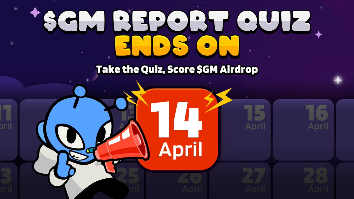 Gomble Games (@gomblegames) on Twitter photo Last call!
Read the $GM Report by <a href="/Tiger_Research_/">Tiger Research Inc.</a>, take the quiz, and you might just qualify for a share of 1M $GM.
Quiz closes on April 14th ⬇️
forms.gle/QqY4kSbTLo3LG3…
10K wallets will make it. Will yours? Last call!
Read the $GM Report by <a href="/Tiger_Research_/">Tiger Research Inc.</a>, take the quiz, and you might just qualify for a share of 1M $GM.
Quiz closes on April 14th ⬇️
forms.gle/QqY4kSbTLo3LG3…
10K wallets will make it. Will yours?
