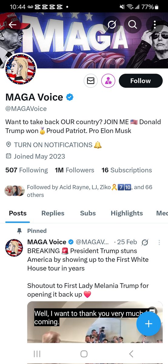 Ciaobellaaf's tweet photo. Gonna dig deep on this account. Who’s really behind it? Nothing but X p*** stars & grifters hijacking the MAGA movement, turning it to trash. Just like they infiltrated the Medical fight & Truckers’ convoy—ruining everything they touch. Time to expose the scam. #MagaMess https://t.co/O4WY4YE75a