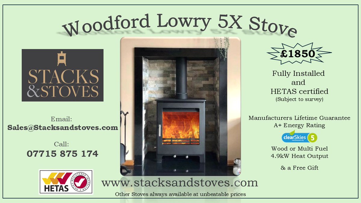 StacksStoves's tweet image. Woodford Lowry 5X Stove Installed and Certified (subject to survey), all for as little as £1850
#chimneysweep #stoveinstallation #woodfordlowry 
#haslemere #guildford #godalming #petersfield #midhurst #alton #chichester