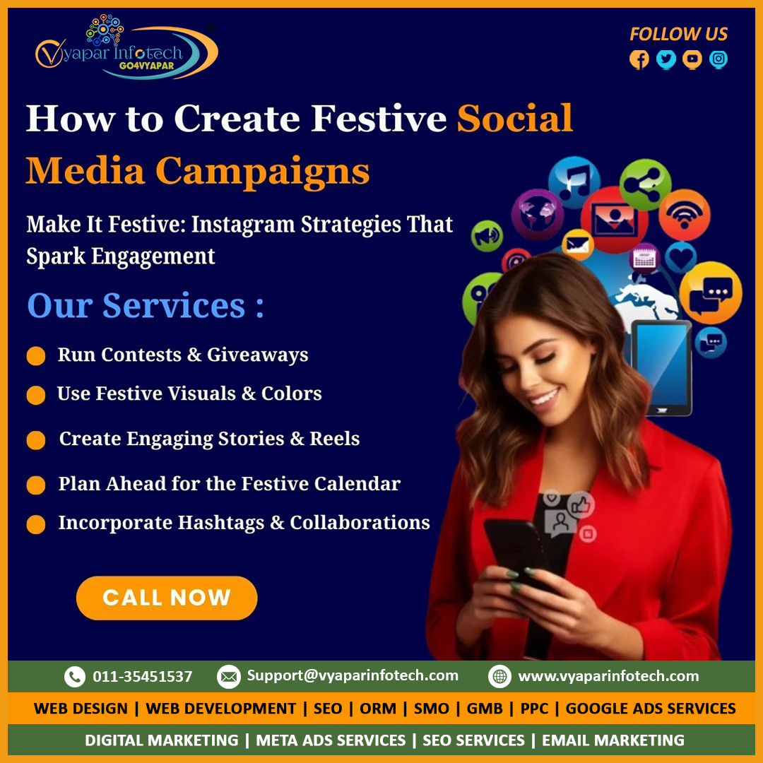 VyaparInfotech's tweet image. 🎉✨ How to Create Festive Social Media Campaigns That Convert! ✨🎉
Festive seasons are golden opportunities for brands to boost engagement and drive sales.
📞 DM us to get started with your next festive marketing idea #FestiveMarketing #SocialMediaCampaign #DigitalMarketingTips