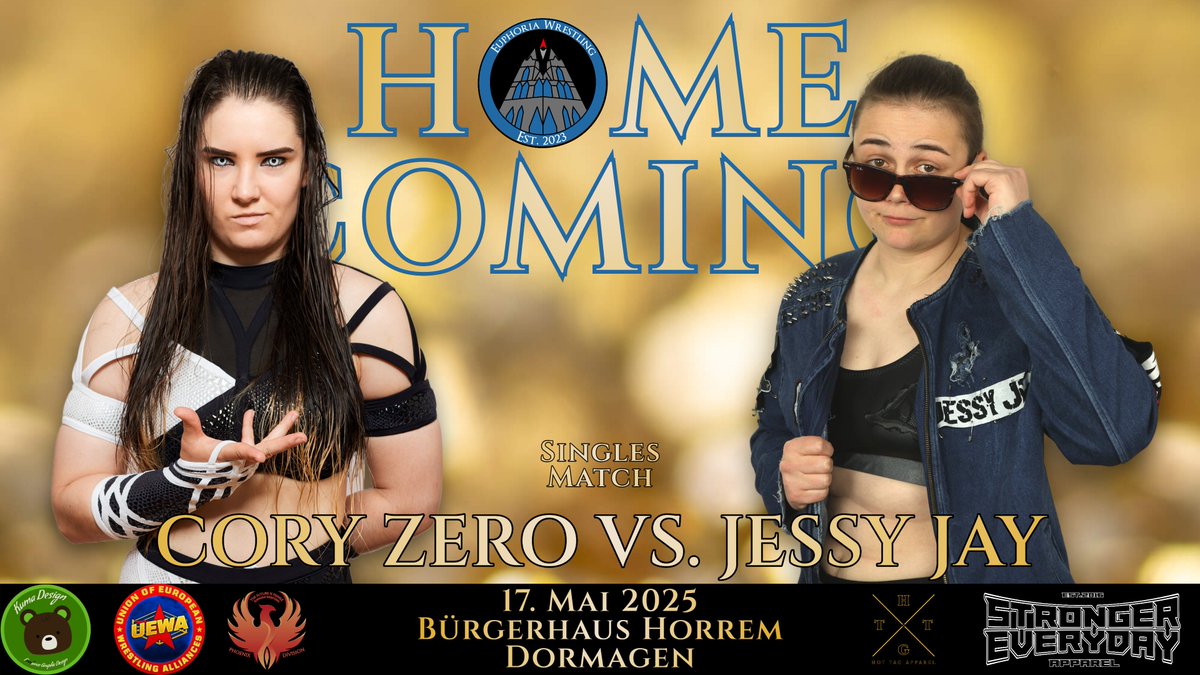 Debutante <a href="/Cory_ZERO/">ZERØ</a> will face off against <a href="/Jessy_JadeNEW/">Jessy</a> at Homecoming. Both women are so ruthless in the ring, it's going to be a real battle.

Tickets - Homecoming:
linktr.ee/euphoriawrestl…

#euphoriawrestling #wrestling #dormagen #cologne #EWhomecoming #düsseldorf