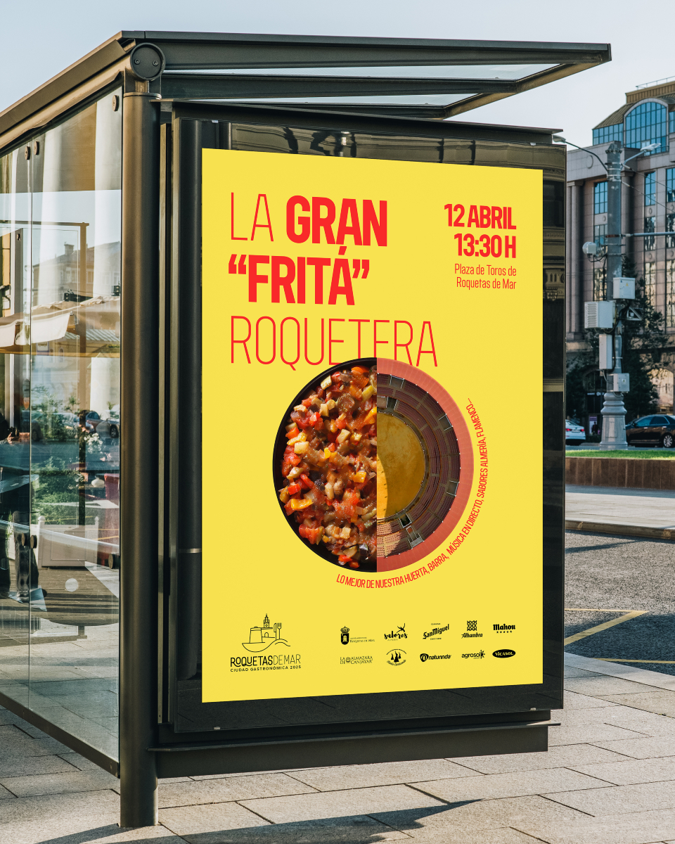 ➡️ Diseño de campaña para el ayuntamiento <a href="/roquetasdemar/">Roquetas de Mar</a> para el evento de 𝐋𝐚 𝐆𝐫𝐚𝐧 "𝐟𝐫𝐢𝐭á" 𝐑𝐨𝐪𝐮𝐞𝐭𝐞𝐫𝐚.

Y adaptación a diferentes formatos como mupi y formatos digitales.

#diseño #roquetas
