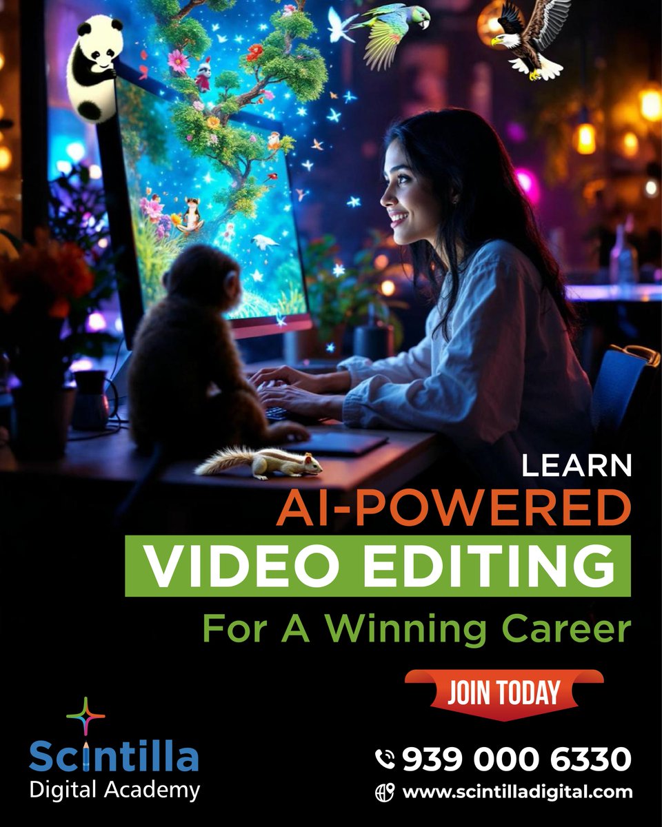 ScintillaAcadem's tweet image. Bring your imagination to life — faster and smarter 
Learn how to create magical videos with the power of AI

#creativemagic #ImaginationToReality #VisualCreativity #dreamitmakeit #MagicInMotion #AIpowered #AIEditing #TechMeetsArt #videoeditingskills #EditLikeAPro