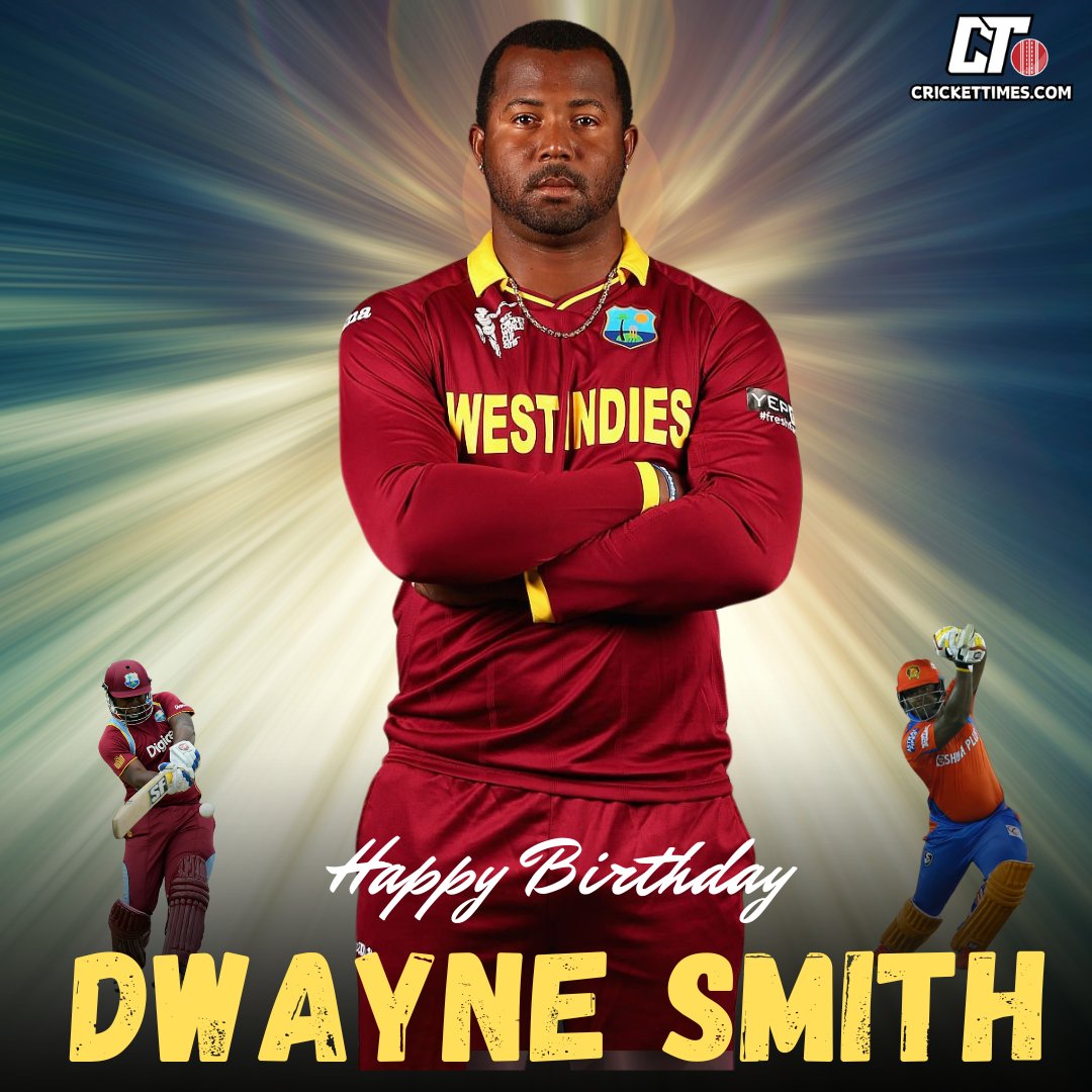 CricketTimesHQ's tweet photo. Wishing a very happy birthday to Dwayne Smith 🎂🎂
- 148 international matches 🏏
- 2462 international runs ⚡
- 3852 first class runs 👏
- 7870 T20 runs 🔥
- 11 international fifties 🙌
- 47 T20 fifties 👊
#Cricket #DwayneSmith #westindiescricket #happybirthday https://t.co/PcGB1hjLmY