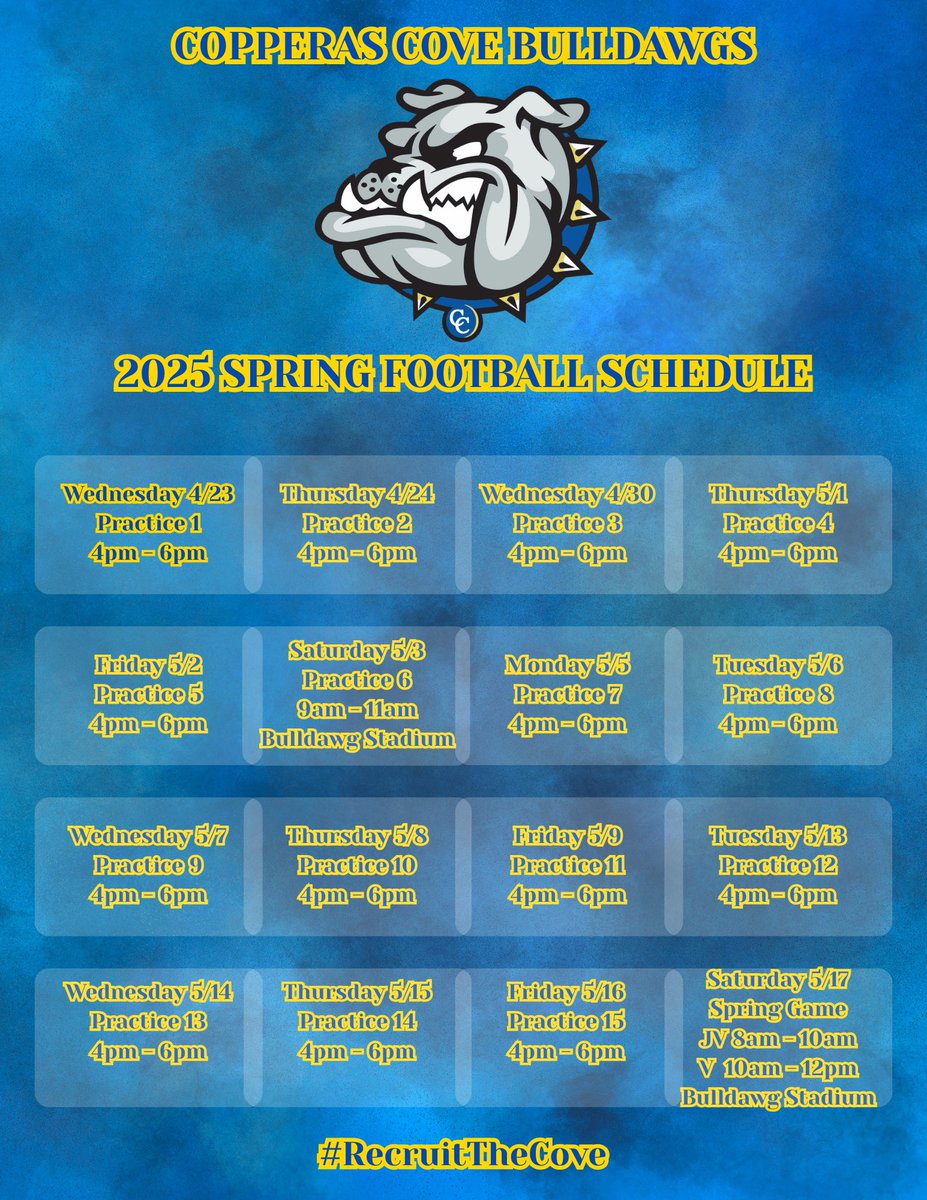 🚨2025 Spring Football Schedule🚨