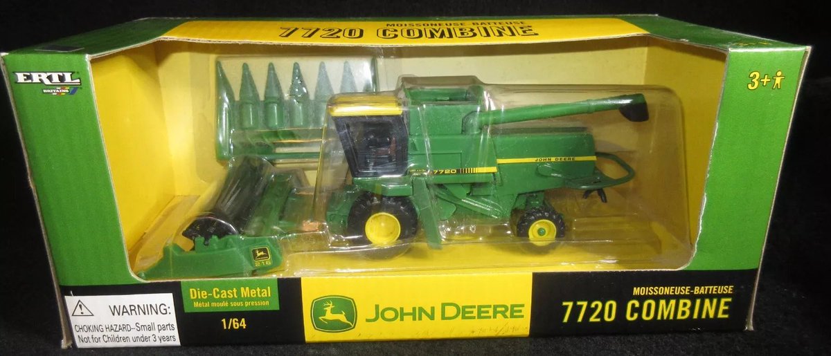RusticTrove's tweet photo. Check out ERTL 1/64 John Deere 7720 Combine Yellow Cab Top 843 corn head 216 platform https://t.co/h3uMhO5iV4 #eBay via @eBay #agtwitter #agri #Toys #diecast #harvest
#combine #Harvest #Farmers #agriculture #Farmland #toys #toycollector #collect #JohnDeere #JDtractors https://t.co/fTWcgfp4f5