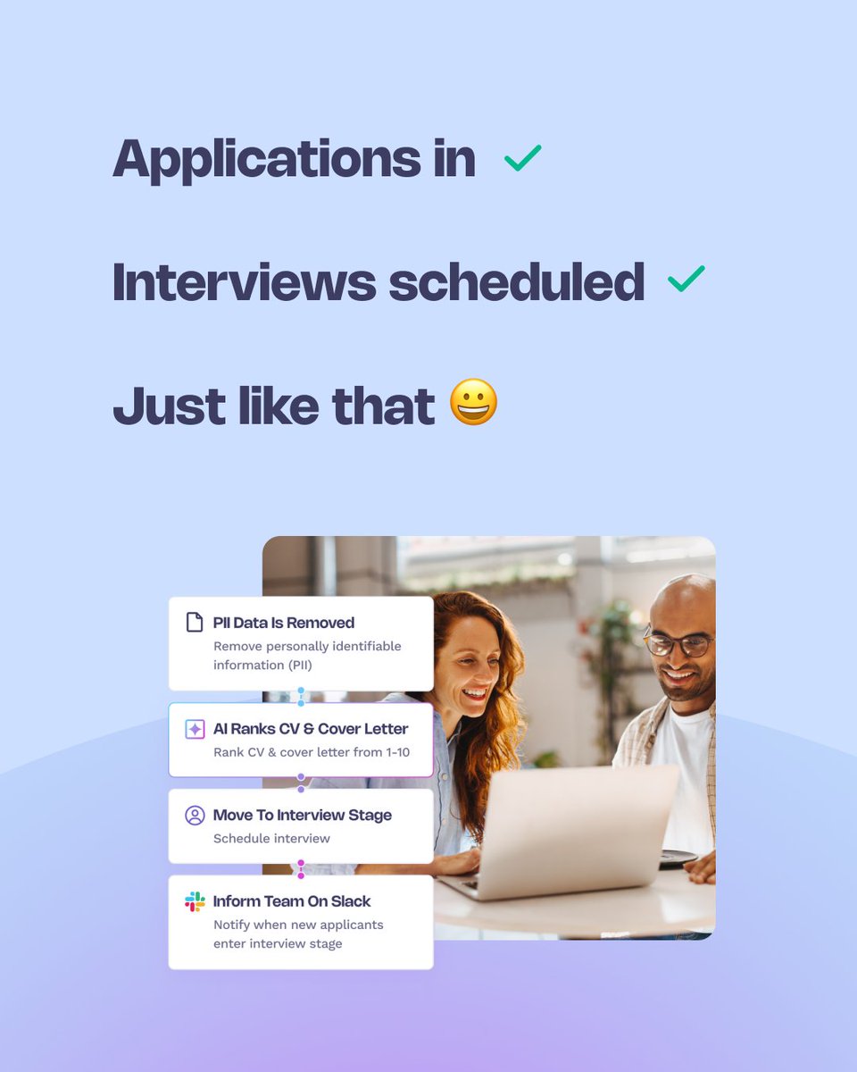 50skillsHR's tweet image. Most teams want to speed up hiring, but not at the cost of fairness or control.

This is what it looks like when you combine automation, structure and a little AI.

Want to see how it works with your ATS? Let’s talk.

#AIinRecruitment #AIautomation #CVscreening