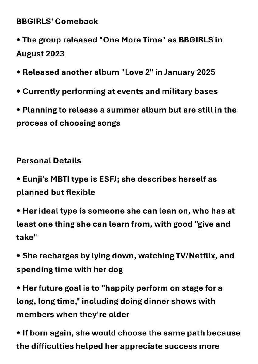 Dodohae14's tweet photo. BBGIRLS Eunji “Cookeys” YT channel interview summary https://t.co/ebIU5Q9aNd