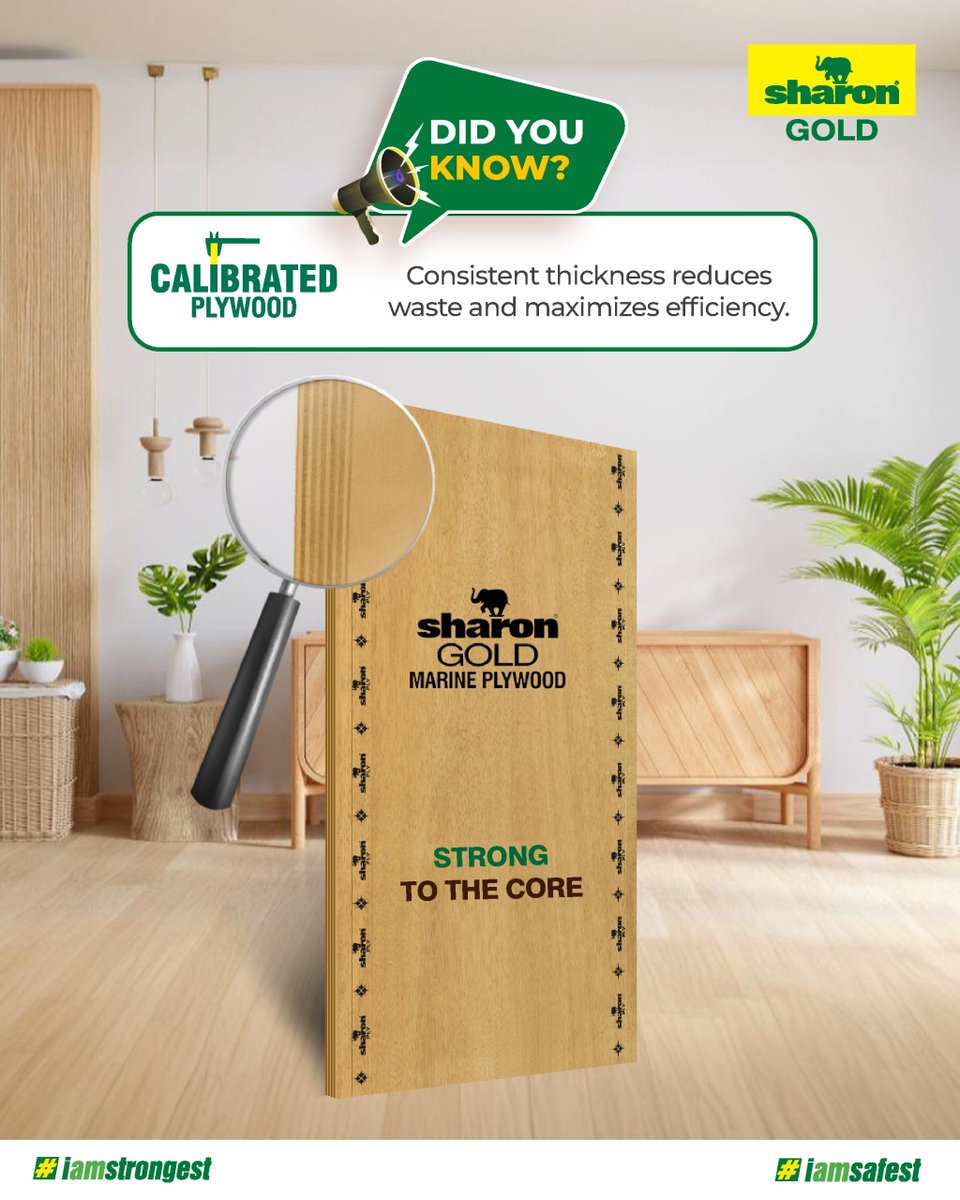 SharonPlyIndia's tweet image. Discover precision and efficiency with SharonGold Marine Plywood! Calibrated for uniform thickness, it minimizes waste and enhances efficiency. Build with confidence!

SharonGold - STRONG TO THE CORE.

#SharonPly #Strongtothecore #SharonGold