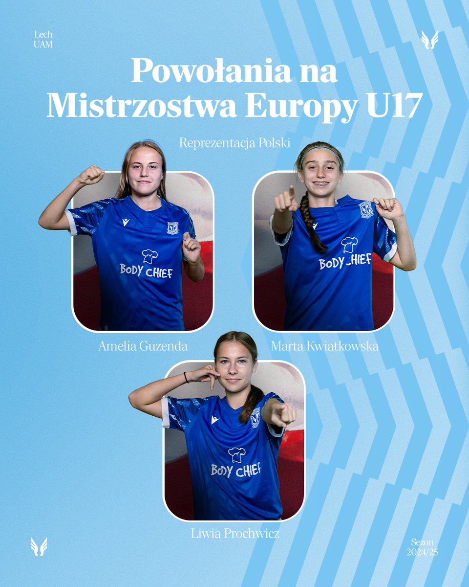 ℹ️🇵🇱 Amelia Guzenda, Marta Kwiatkowska i Liwia Prochwicz znalazły się na wstępnej liście zawodniczek powołanych na Mistrzostwa Europy U17, które odbędą się na Wyspach Owczych w dniach 4-17 maja 👏

Duma dziewczyny! 🔵⚪️