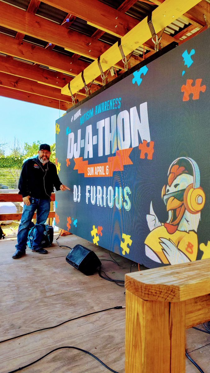theDJFURIOUS's tweet photo. 4th Annual Autism Awareness DJ-A-THON on 4/6/25! Thank you Broosters Backyard Ice House! 🙏🏼✌🏼🫶🏼 https://t.co/76wEL3d1uH