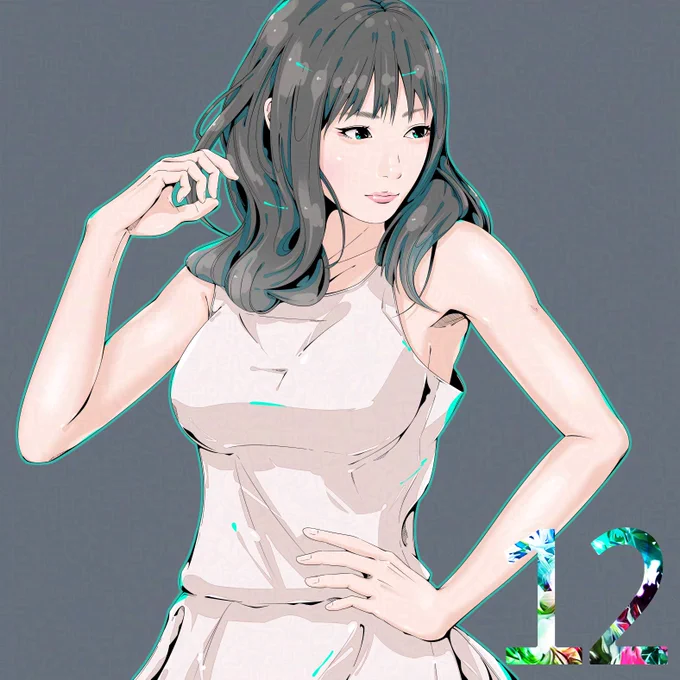 お疲れ様です。よい週末を(・ω・)ノ 無題350(Rework)(2023)#イラスト #絵描きさんフォロバ100 