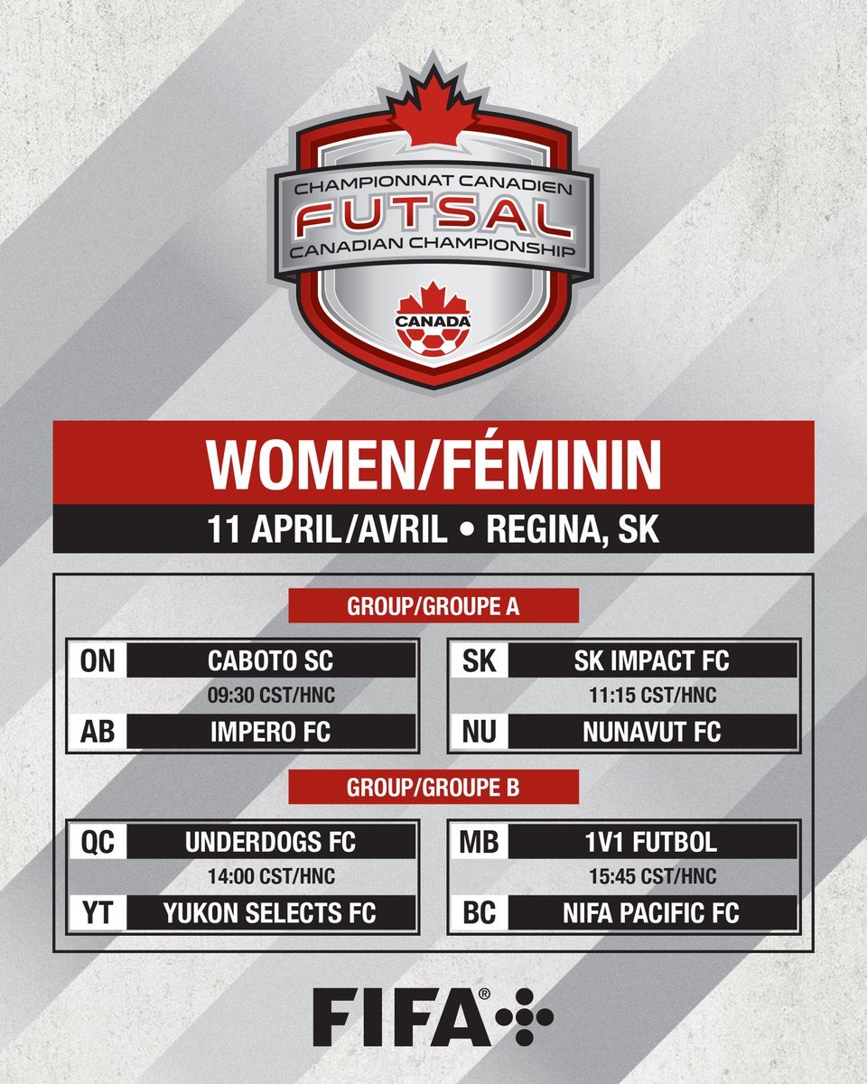 CanadaSoccerNC's tweet photo. Checking in from Day 2️⃣ of the 2025 Futsal Canadian Championship!

Watch every second of the action for FREE on FIFA+

——

C’est le Jour 2️⃣ du Championnat canadien de futsal 2025 !

Regardez toute l’action GRATUITEMENT sur FIFA+

📺: https://t.co/ANwtSc3w37 https://t.co/PtCHRQjmSQ