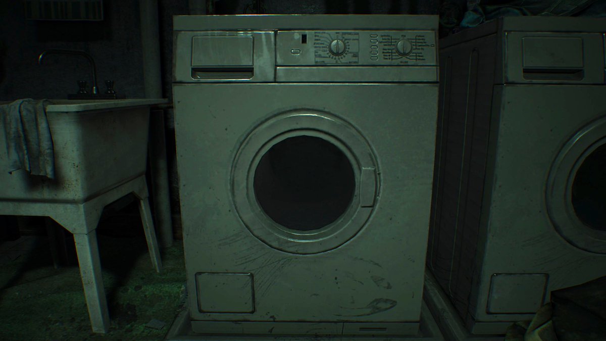 VG_Appliances's tweet image. Resident Evil 7

The very first save room of the game is a laundry room. The texture detail is fairly low on PS5 unfortunately, maybe PC has shaprer textures here. It’s interesting that the Bakers have two washers and one dryer.

#Biohazard #REengine
