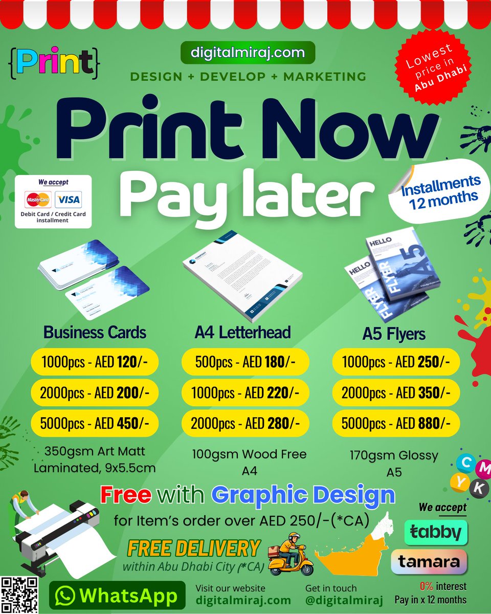 digitalmiraj_'s tweet photo. 𝐒𝐭𝐨𝐩 𝐎𝐯𝐞𝐫𝐩𝐚𝐲𝐢𝐧𝐠 𝐟𝐨𝐫 𝐏𝐫𝐢𝐧𝐭𝐢𝐧𝐠 𝐢𝐧 𝐀𝐛𝐮 𝐃𝐡𝐚𝐛𝐢! 🤯 𝐆𝐞𝐭 𝐭𝐡𝐞 𝐋𝐨𝐰𝐞𝐬𝐭 𝐏𝐫𝐢𝐜𝐞𝐬 𝐆𝐔𝐀𝐑𝐀𝐍𝐓𝐄𝐄𝐃 + 𝐏𝐚𝐲 𝐋𝐚𝐭𝐞𝐫!

📞 𝐂𝐨𝐧𝐭𝐚𝐜𝐭 𝐔𝐬 𝐓𝐨𝐝𝐚𝐲: 054 250 5426
📱 WhatsApp/Botim: https://t.co/vjaTNC3fO9 https://t.co/2mz7jUsGXE