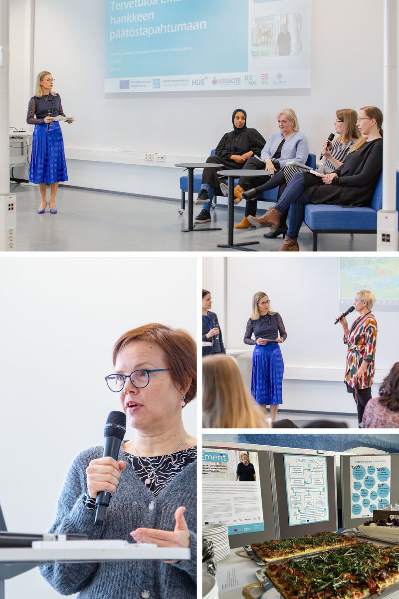 Keskiviikkona vietimme hankkeen päätöstapahtumaan Laurean kampuksella!
Tunnelma oli hyvä ja aiheena tietenkin EMERIT-hoitajat ja työurien pidentäminen!