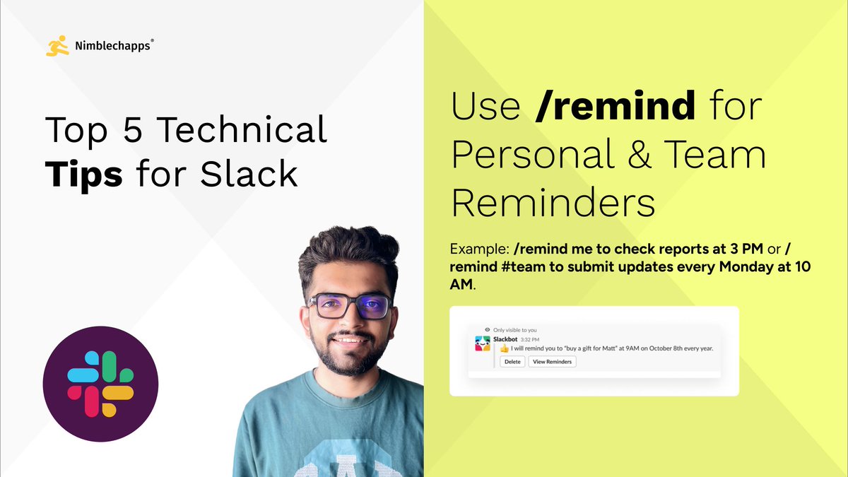 Nimblechapps's tweet image. 🚀 Boost Your Productivity with Slack! 🚀

Slack isn&apos;t just for messaging - it’s a powerhouse for team collaboration!

💡 Small tweaks = Big productivity gains!

What’s your favorite Slack hack?

#SlackTips #ProductivityHacks #TeamCollaboration #SlackShortcuts #Nimblechapps