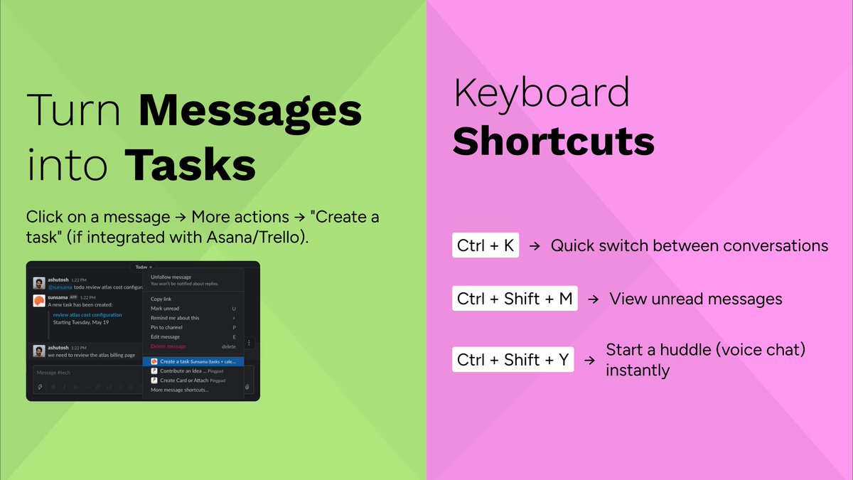 Nimblechapps's tweet image. 🚀 Boost Your Productivity with Slack! 🚀

Slack isn&apos;t just for messaging - it’s a powerhouse for team collaboration!

💡 Small tweaks = Big productivity gains!

What’s your favorite Slack hack?

#SlackTips #ProductivityHacks #TeamCollaboration #SlackShortcuts #Nimblechapps