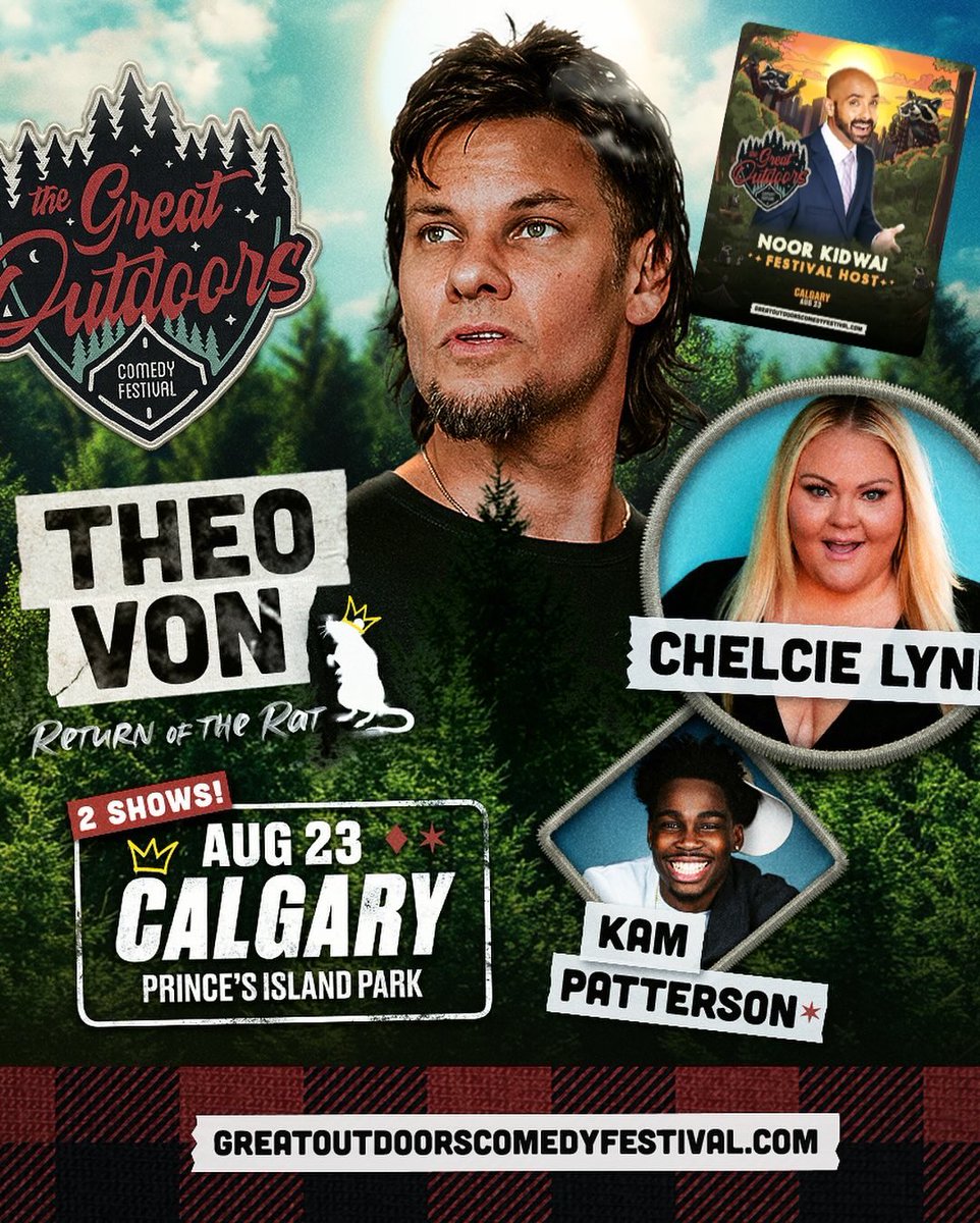 Noor Kidwai (@noorkidwai) on Twitter photo Calgary I’ll be at the <a href="/greatoutdoorsCF/">Great Outdoors Comedy Festival</a> this August opening for the great <a href="/TheoVon/">Theo Von</a>!! Tickets now on sale through the <a href="/greatoutdoorsCF/">Great Outdoors Comedy Festival</a> Calgary I’ll be at the <a href="/greatoutdoorsCF/">Great Outdoors Comedy Festival</a> this August opening for the great <a href="/TheoVon/">Theo Von</a>!! Tickets now on sale through the <a href="/greatoutdoorsCF/">Great Outdoors Comedy Festival</a>