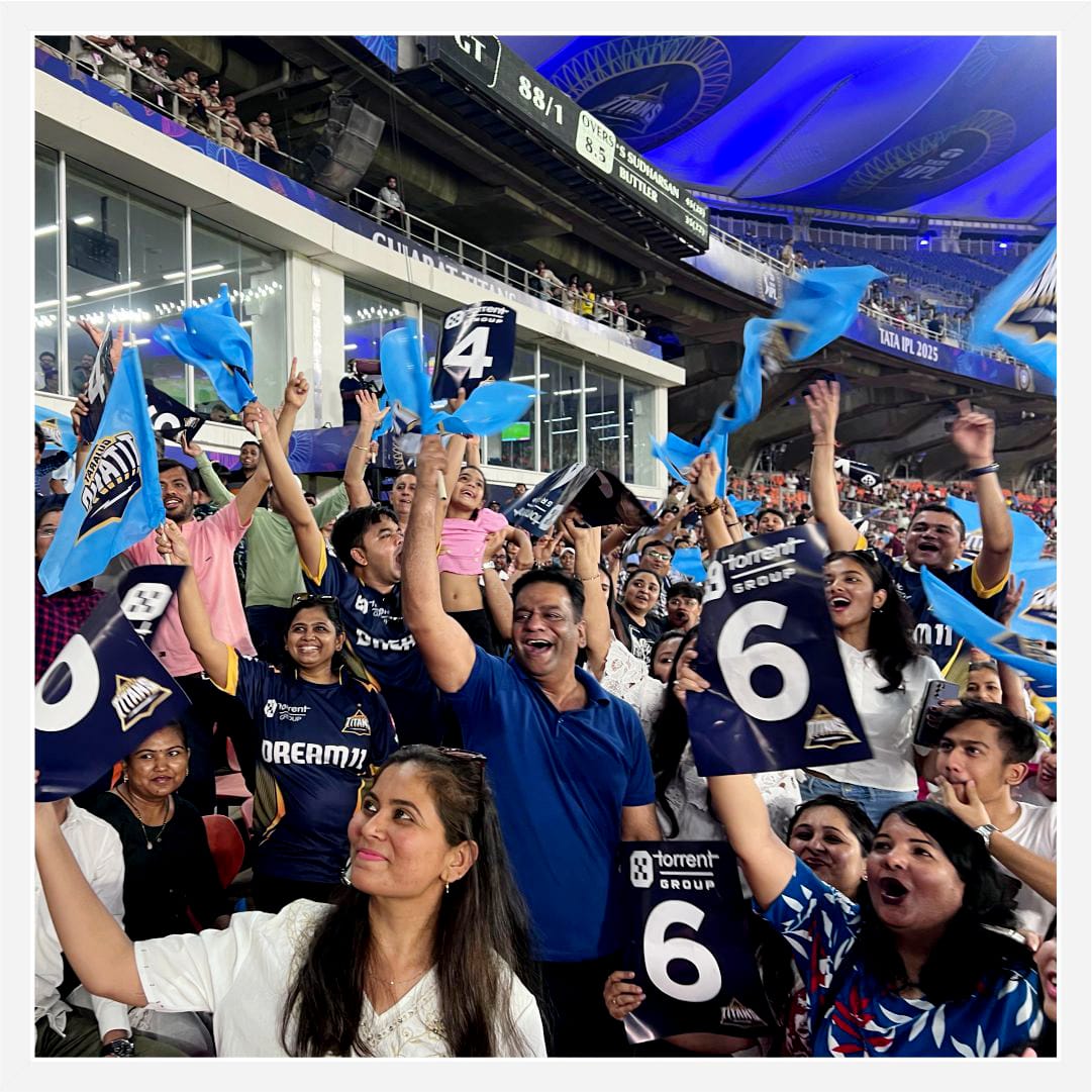 Torrent_Group's tweet photo. Team spirit meets match-day excitement!
Exciting to see Torrent employees enjoying a thrilling match at the world’s largest stadium #NarendraModiStadium.
At Torrent, it's all about taking care of our team, both at work and on ground!
#TorrentGroup #IPL2025 #GTvsRR #GujaratTitans https://t.co/fdLoMmO2Kl