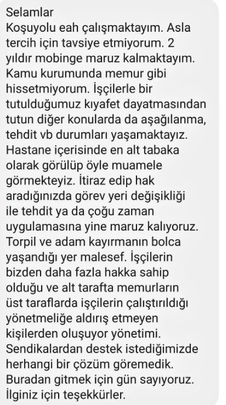saglikcisesiyiz's tweet photo. 📍İstanbul Koşuyolu EAH
SAĞLIK EMEKÇİLERİ YALNIZ DEĞİLDİR!

🔴İstanbul Koşuyolu Eğitim ve Araştırma Hastanesi’nde sağlık emekçilerine yönelik sistematik mobbing iddiaları ve artan şikayetler ciddi bir sorun hâline gelmiş durumda.

➖Artan şikayetler dikkate alınmalı, sağlık emekçilerine yönelik baskı, yıldırma ve ayrımcılığa derhal son verilmelidir!
Susmuyoruz, alışmıyoruz, mücadele ediyoruz!

🗣️ SUSMAYACAĞIZ! ÇÖZÜM İSTİYORUZ!
🔁 RT ile ses olun!